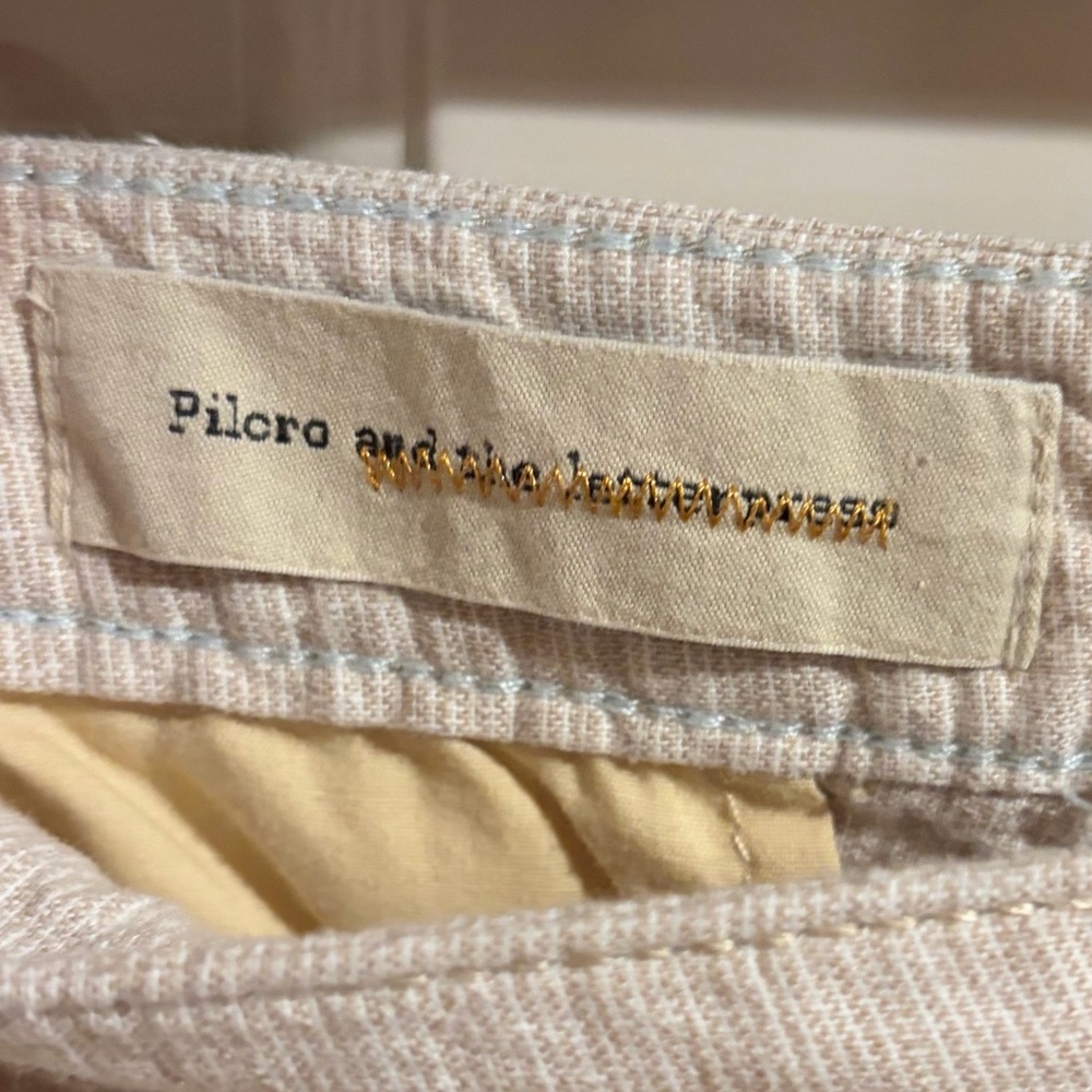 Pilcro & The Letterpress Cream Linen Blend Wide Leg Crop Pants Size 10P - Picture 4 of 5